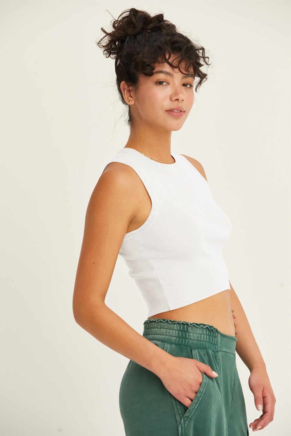 hyfve ribbed knit cropped tank