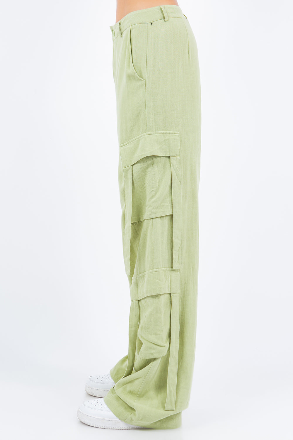 american bazi linen wide leg cargo pants