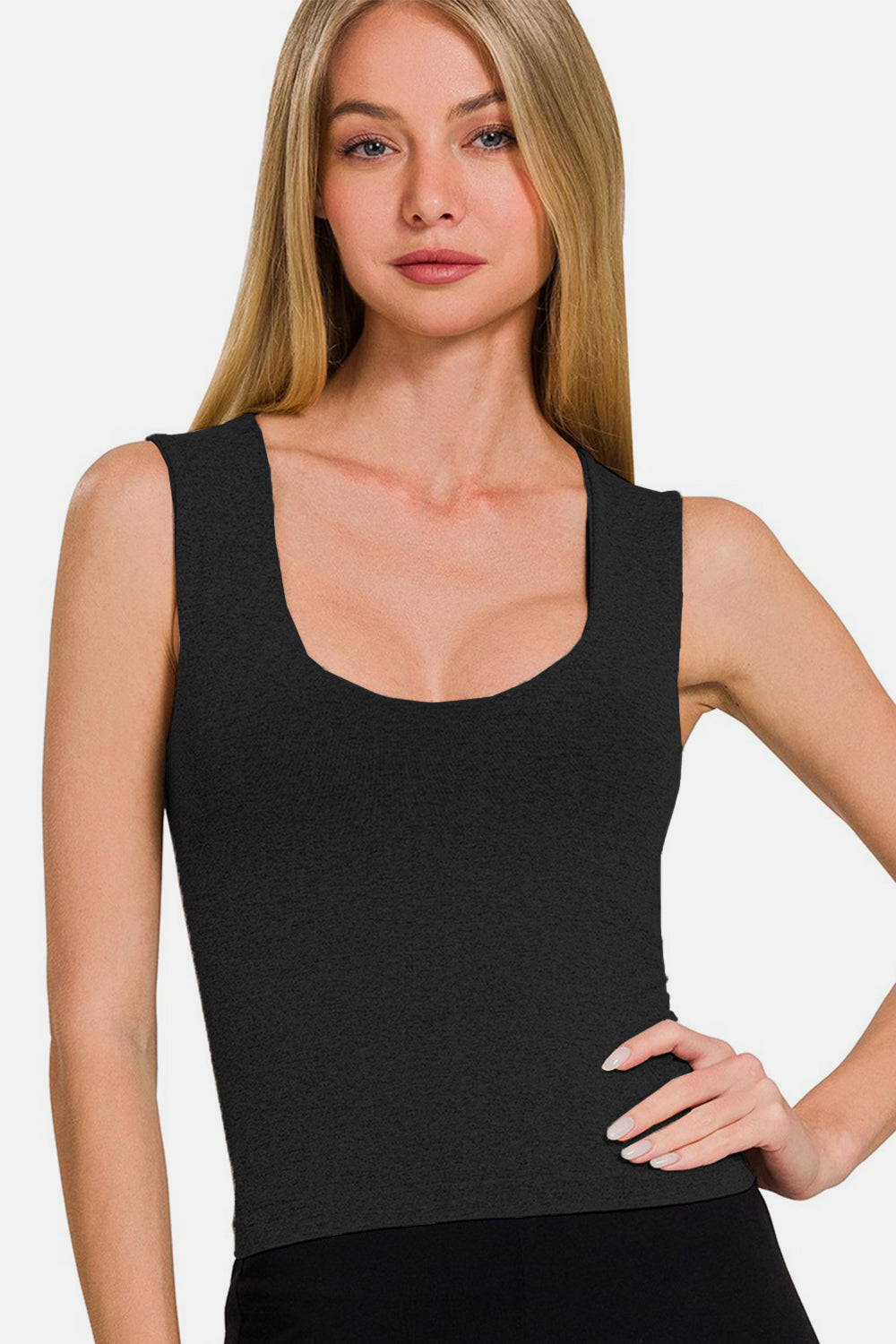 zenana cropped padded seamless tank