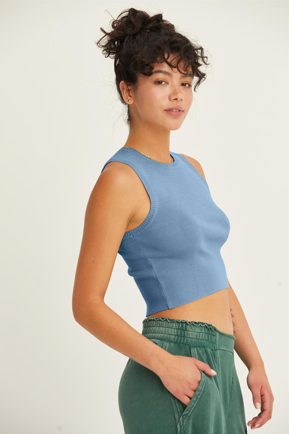 hyfve ribbed knit cropped tank