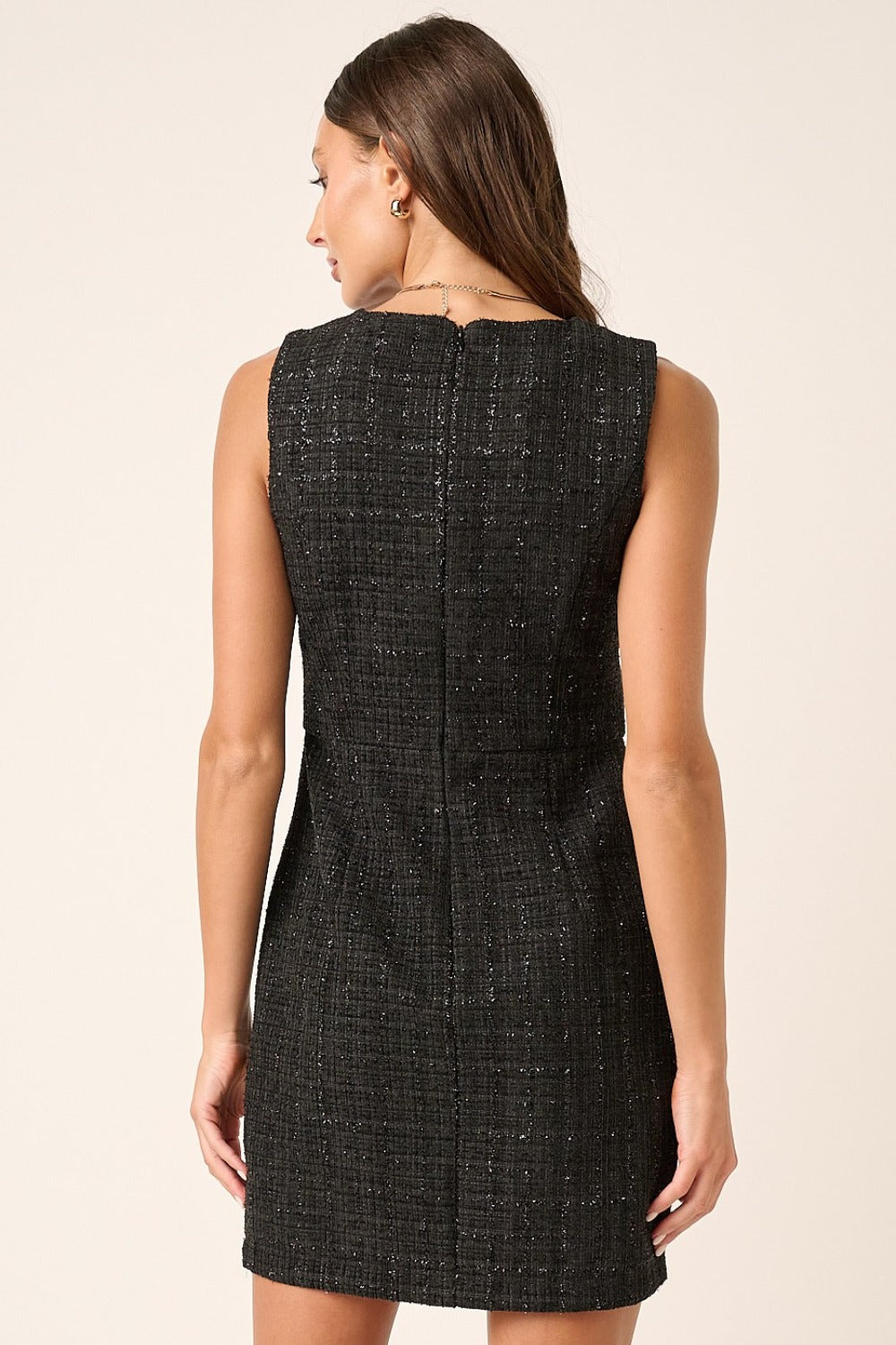 mittoshop tweed sleeveless mini dress